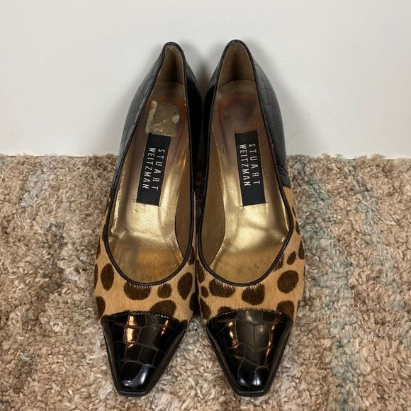 Stuart Weitzman Shoes - Stuart Weitzman Leather Animal Print 3 Inch Heels Womens Size 7 A535